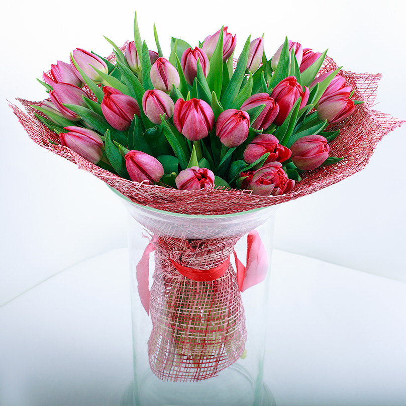 Фото 27 красных пионовидных тюльпанов