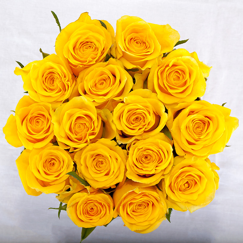 Фото Желтая кенийская премиум-роза в мини-коробке