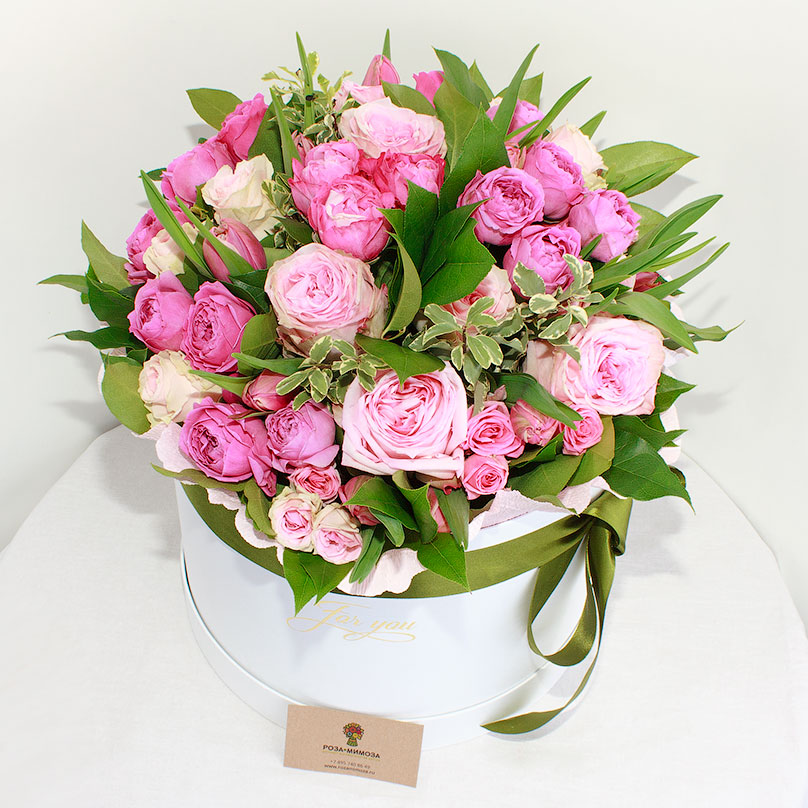 Фото Премиум коробка с пионовидными розами